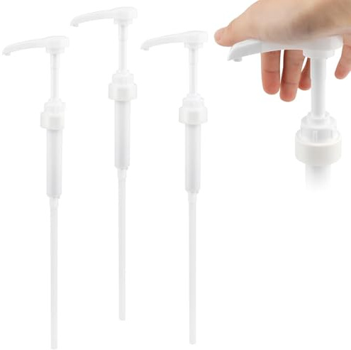Lot de 3 Pompes pour Sirop 700ml - Pompe Doseuse Blanche Réutilisable pour Bouteilles 70cl, Distributeur de Sirop Précis pour Café, Cocktails et Boissons