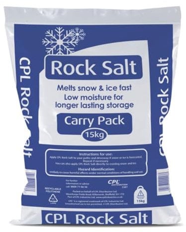 Winter Shield's Salt 10KG Bag White De-Icing Rock Salt for Weeds Clearing Roads Paths and Driveways of Ice and Snow Cleaner Than Grit