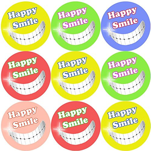 144 Happy Smile 30mm Teeth Themed Reward Stickers for Teachers, Dentist, Parents