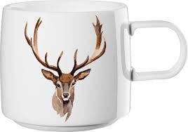 ASA Xmas Tasse mit Unterteller Hirsch 6,7 cm