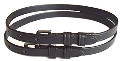 SIE Leather Spur Straps Black - Adult (18'', Black)