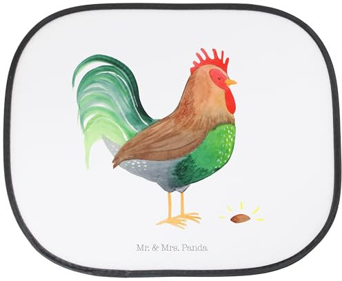 Mr. & Mrs. Panda Auto Sonnenschutz Hahn Korn - Geschenk, Sonnenschutz für Auto, Landwirt, Sonnenschutz für Autoscheiben, Sonnenschutz Kinder,