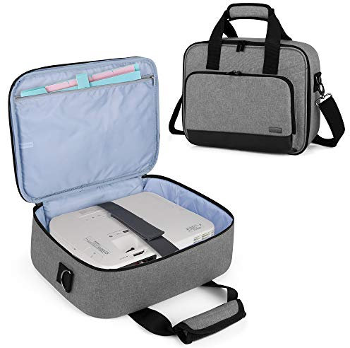 Luxja Projector Bag, Projector Case with Storage Pockets for Accessories (Compatible with Most Major Projectors), 34,3 CM x 25,4 CM x 10,8 CM, Grey