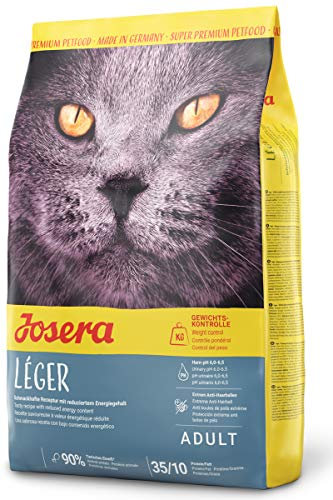 JOSERA Léger (1 x 400 g) | Adult | Premium Trockenfutter für ausgewachsene sterilisierte oder übergewichtige Katzen | Geflügel | wenig Fett & viel Protein | weizenfrei | Katzenfutter | 1er Pack