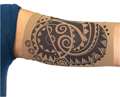 Linphelle Picc Line Mikrofaser Coverpicc - Armkatheter-Abdeckband aus atmungsaktivem Design-Gewebe, Arm Sleeve ideal für PICCs, Blutzuckermessgerät und Tattoo-Abdeckung, Geometrie, Größe M