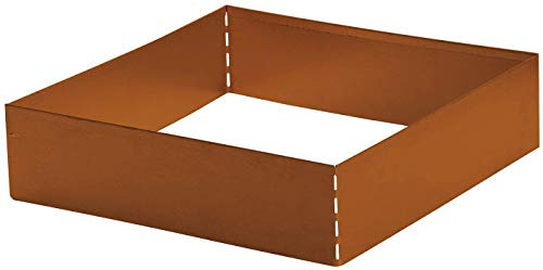 Premium Rasenkante Square 40x40 cm Corten Beetumrandung Rasenbegrenzung Beeteinfassung 1 Stück von Gartenwelt Riegelsberger