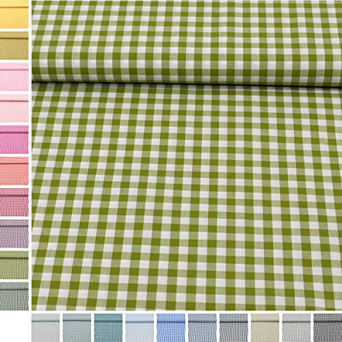 MAGAM-Stoffe Mona Vichy-Karo groß Baumwollstoff Oeko-Tex Meterware 50cm (09. Grün)