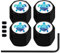WIRESTER 4 Piece Anti-Theft Tire Valve Stem Caps for Cars, Trucks, Motorcycles - Blue Sea Turtle
