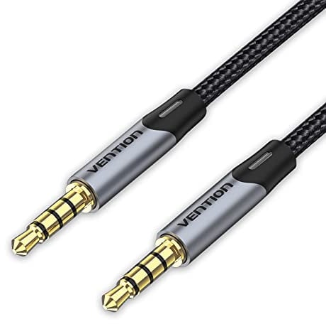 VENTION Cable auxiliar de 3,5 mm Cable de micrófono de audio de 1 m Cable TRRS Cable estéreo Jack a Jack de 3,5 mm a 3,5 mm Cable auxiliar, para auriculares, Altavoz, automóvil Barra de sonido, PC