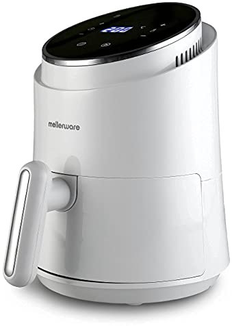 Mellerware - Freidora sin Aceite Crunchy! 1230W | 7 Programas Predefinidos | Temporizador Programable | Air Fryer 80-200 Grados | Diseño Compacto| 1,5L | Sin BPA/PFOA | Freidora Aire Digital | White