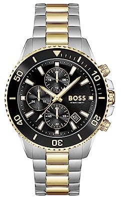 BOSS Chronograph Quarz Uhr für Herren Kollektion Admiral mit Zweifarbiges Edelstahlarmband - 1513908