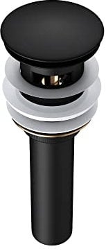doporro Tapones de Desagüe Lavabo Válvula Ø 62mm Push-up Válvula Desagüe PU004 Desagüe Universal Negro con Rebosadero