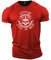 GYMTIER Sons of Odin Vikings Valhalla Fitness T Shirt für Herren, Bodybuilding, Training, Workout, Lifting, Kleidung, Rot, XL
