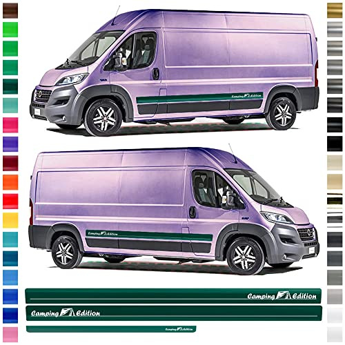 Auto-Dress® Seiten-Streifen Aufkleber-Set, Dekor-Sticker passend für Peugeot Boxer Camping Edition