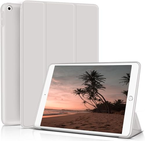 ZOYU Hülle für iPad 9. 8. 7. Generation 2021 2020 2019, Hülle für iPad 9/8/ 7, Automatischer Schlaf/Aufwachen, Slim Smart Folio Schutzhülle Case für i Pad 10,2 Zoll, Grau
