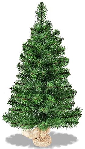 OFFICEJOY 91 cm großer Weihnachtsbaum mit künstlicher Fichte auf Jute-Basis, ideal für Zuhause, Büro, Geschäfte, Urlaubsdekoration