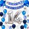 Fechy 14. Geburtstag Dekoration Junge, Geburtstagsdeko 14 Jahre Junge, 14 Geburtstag Deko, 14 Ballon Blau Deko, Luftballon 14. Geburtstag Party Deko Junge Blau, Deko 14 Geburtstag Junge