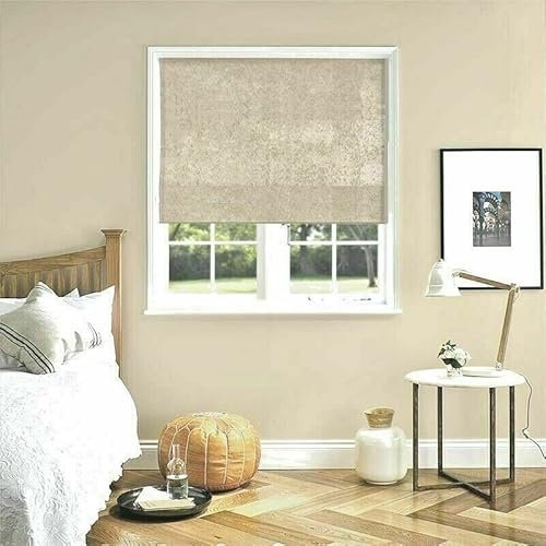 Blackout Crush Velvet Soft Touch Fabric Champagne 160cm Drop Window Roller Blinds (60cm x 160cm)