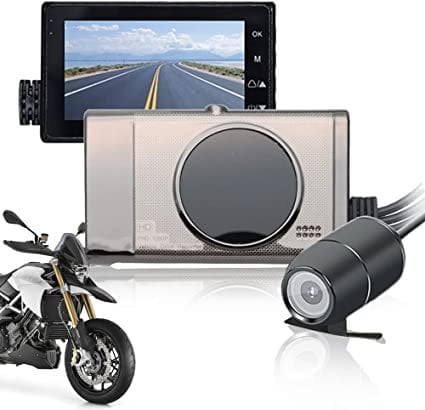 MACHSWON Motorcycle Camera, Dash Cam Video Recorder 3- 1080P HD 120 Degree Action Dual Cam
