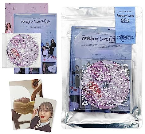 TWICE - 3rd Full Album [Formula of Love: O+T= < 3] (Result file ver.) Cover + Photobook + CD-R + Photocard + Twind Photo + Folded Poster + 2 Pin Button Badges + 1 Sticker