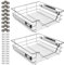 Ikodm Teleskopschublade 2X50cm Küchenschublade, Schrankauszug,Küchenschrank Auszug Nachrüsten,Küchenschubladen aus Metall Einbauschublade für Spülschrank,Schrank Schubladen Ausziehbar