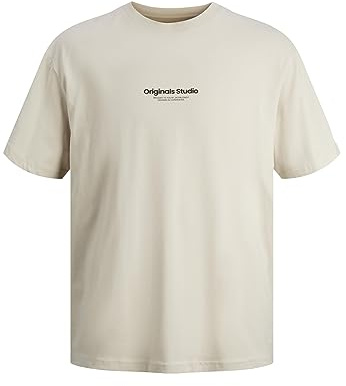 JACK & JONES Male T-Shirt Printed T-Shirt, Moonbeam, XS