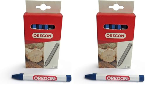 Oregon Multi Surface Marking Crayon – Blue, Professional 6 Sided Chalk Markers, Writes on Wood, Metal, Stone, Concrete, Tiles, Ceramic, Plastic, Glass & More (Pack of 24) (295360)