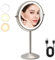 TUSHENGTU schminkspiegel mit Beleuchtung, 1X/10X Vergrößerung, Schminkspiegel LED 3 Lichtfarbanpassungen, USB wiederaufladbar, Nickel (71N)