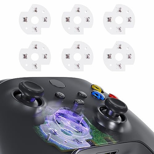 eXtremeRate 6Pcs D-Pad Button Metal Patch Pad für Xbox One, für Xbox One S/X & für Xbox One Elite V1/V2 Controller,Steuerkreuz leitfähige Folie Metall Patch Pad Sticker für Xbox Series X/S Controller