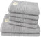 Dyckhoff 6-TLG Premium Bio Frottier Handtuch Set Nature, 4 Handtücher (50x100cm) 2 Duschtücher (70x140cm), Silber, GOTS Zertifiziert