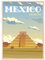 JUNOMI® Mexiko Poster DIN A2 | Wohnzimmer Deko, Chichén Itzá Poster, Mexiko Bild, Reiseposter, Maya Poster| Mit Rahmen Natur