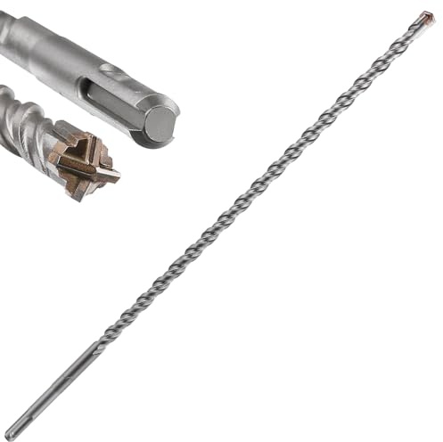 Wensilon Verlängerung, Betonbohrer, Verlängerung, 1,3 x 76,2 cm, Kreuzform, Doppelgewinde, Hartmetall, geeignet für Beton, Ziegel, Zementwände, Stein, extra lange Hammerbohrer für Beton, 1 Stück