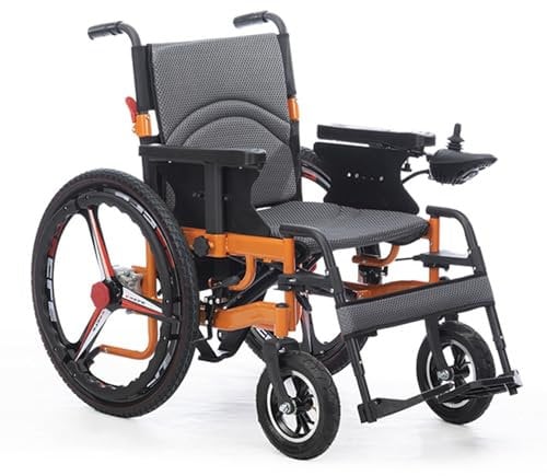 BPilot Leichter elektrischer Rollstuhl für Erwachsene Bequemer flexibler Rollstuhl Bequemer motorisierter Roller Tragbare faltbare Rollstühle,Orange