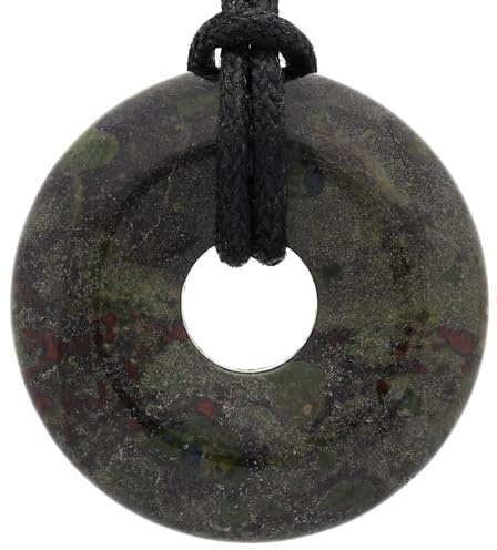 Drachenblut Jaspis Donut 30 mm Anhänger Kette Edelstein Heilstein