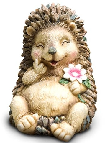 Kunkeinson Igel für außen, Gartendeko für Draußen Wetterfest Geschenke, Yoga Figur Mini Lustige Sonnenschutz Garten Deko Draußen, Feen Garten Balkon Dekoration, Teich Zaunhocker Gartenteich Deko(M)