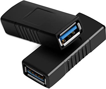 HSP-HSWITI SuperSpeed - Adattatore accoppiatore USB 3.0, tipo A femmina a femmina, connettori di estensione per ponte, 2 pezzi