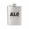 Fiaschetta personalizzata in acciaio INOX da 240 ml | Tappo a vite per grappa, design elegante ottima idea regalo addio al celibato nubilato matrimonio (Acciaio)