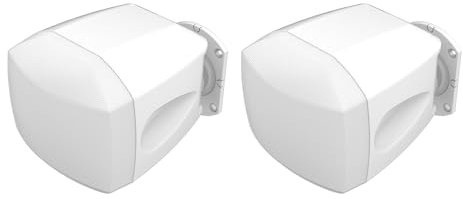 Audibax Java 4 TW - Haut-parleurs passifs à Montage Mural (Paire) - pour intérieur et extérieur - Couleur : Blanc