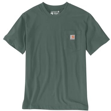 Carhartt Relaxed Fit Heavyweight Short-Sleeve K87 Pocket T-Shirt Camiseta Work Utility, Verde, XXL para Hombre