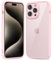 oakxco für iPhone 15 Pro Max Hülle Durchsichtig, Transparent Handy Hülle Klar Ultra Dünn Handyhülle Slim, Glatt Hart Plastik Schutzhülle & Einfarbig TPU Weich Bunt Gummi Silikon Bumper, Rosa Pink