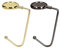 kwmobile 2X Tisch Handtaschenhalter Haken - Antirutsch Taschenhaken Halterung Handtaschen - Taschenaufhänger Halter in Gold Schwarz
