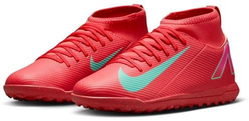 NIKE Jr. Mercurial Superfly 10 Club Sneaker, Ember Glow Aurora Green, 2.5 UK