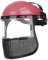 Milageto Forsthelm, Schutzhelm Metallgewebe Heavy Duty Mesh, Gesichtsschutz mit verstellbar Kopfband für Gartenschere Freischneider Mäher Forstwirtschaft, Rosa Kappen