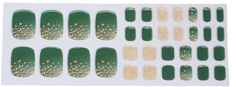 Elegantes calcomanías de gel para uñas de dedo del pie, no necesita hornear, con decoración en polvo, calcomanías de pedicura