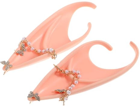 VALICLUD 1paar Elfenohren Mit Perlenkette Cosplay Ohren Für Frauen Accessoires Für Halloween Partys Und Fotoshootings Vielseitig Tragbar Und Anpassbar Für Jeden Look