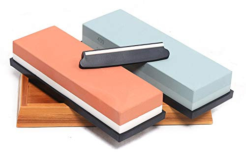 Abziehsteine Schleifstein Set für Messer, Professionell Wetzstein Abziehstein 400/1000 3000/8000 Schleifstein Set für Messer Wetstones zum Schärfen von Messern