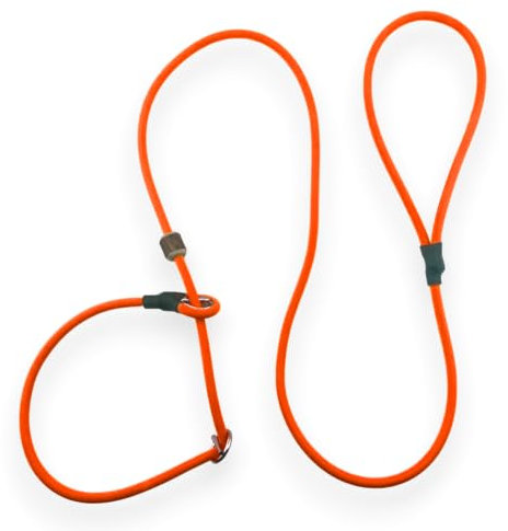 Romneys Moxon-Leine Biothane Neon Pro – handgefertigt in Deutschland, verstellbare, wasserfeste Trainings- & Jagdleine in Neon, robust & wetterfest (Neon-Orange)