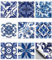 CHGCRAFT 36 Stück Blau Relief Fliesenaufkleber 10x10cm Mosaik Stil abnehmbare Wandaufkleber selbstklebende Fliesen Tapete für Küche Bad Toilette Wohnzimmer