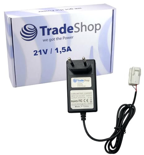Trade-Shop 20V Li-Ion Ladegerät Netzteil kompatibel mit Worx WR106SI.1 WR110MI WR110MI.1 WR101SI WR101SI.1 WR115MI WR091S WR092S WR093S WR094S WR095S