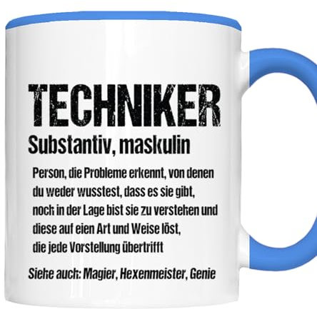 Techniker Tasse | Techniker Person, die Probleme erkennt | Techniker Geschenk Ingenieur Tasse Techniker Kaffeebecher lustig